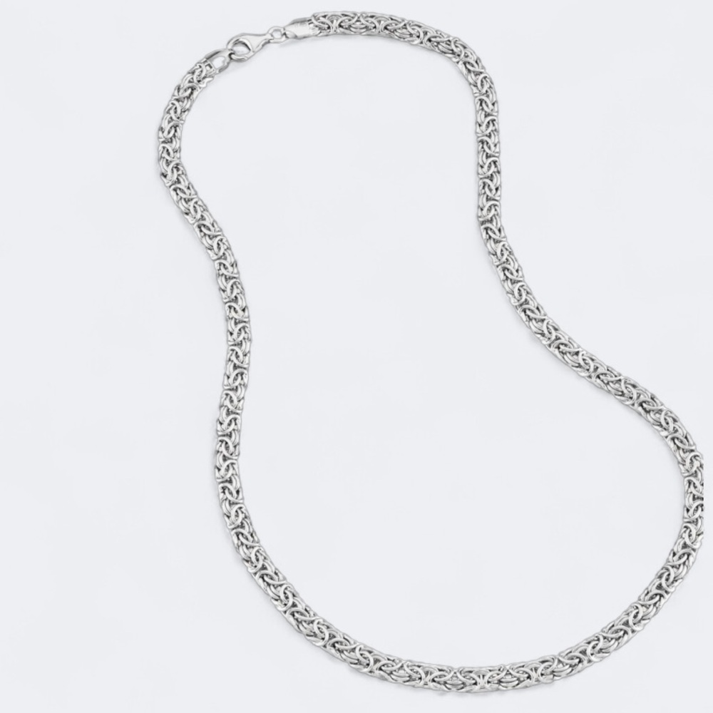 Italian 925 Sterling Silver Stunning Byzantine Chunky Necklace Handmade in Italy - Picture 5 of 11